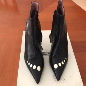 Moschino leather ankle heels boots